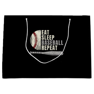 Eat Sleep Baseball Repeat Funny Baseball Player Large Gift Bag