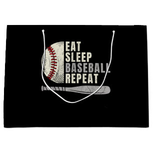 Eat Sleep Baseball Repeat Funny Baseball Player Large Gift Bag