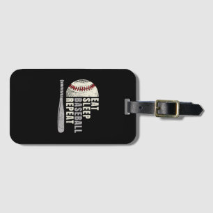 Eat Sleep Baseball Repeat Funny Baseball Player  Luggage Tag