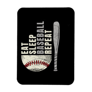 Eat Sleep Baseball Repeat Funny Baseball Player  Magnet