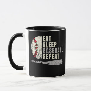 Eat Sleep Baseball Repeat Funny Baseball Player Mug
