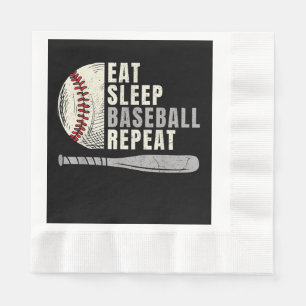 Eat Sleep Baseball Repeat Funny Baseball Player Napkin