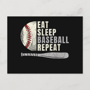 Eat Sleep Baseball Repeat Funny Baseball Player Postcard