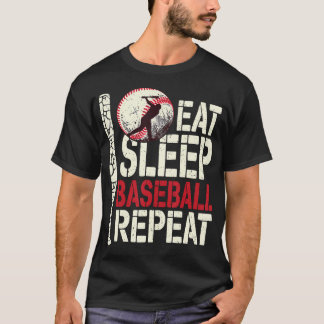 Eat Sleep Baseball Repeat Funny Baseball Player T-Shirt