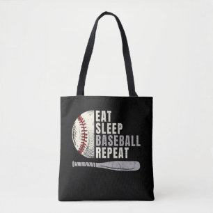 Eat Sleep Baseball Repeat Funny Baseball Player  Tote Bag