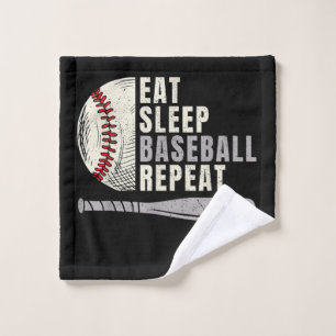 Eat Sleep Baseball Repeat Funny Baseball Player Wash Cloth