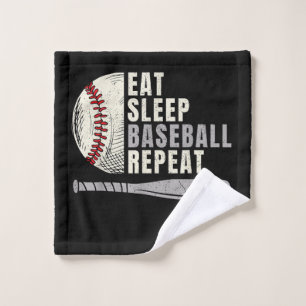 Eat Sleep Baseball Repeat Funny Baseball Player  Wash Cloth