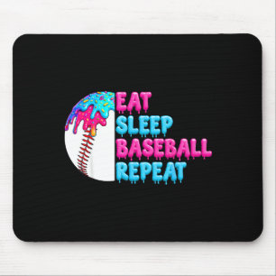 Eat sleep baseball repeat funny boys baseball drip mouse mat