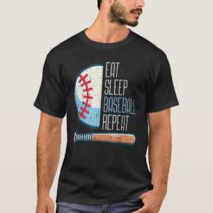 Eat Sleep Baseball Repeat Player Sports Men Boys K T-Shirt