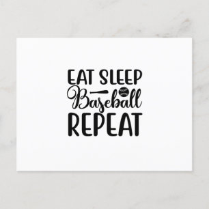 Eat sleep baseball repeat postcard