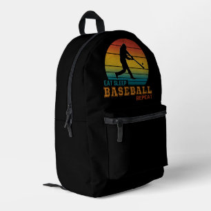 Eat Sleep Baseball Repeat Printed Backpack