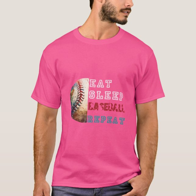 Eat Sleep Baseball Repeat T-Shirt (Front)