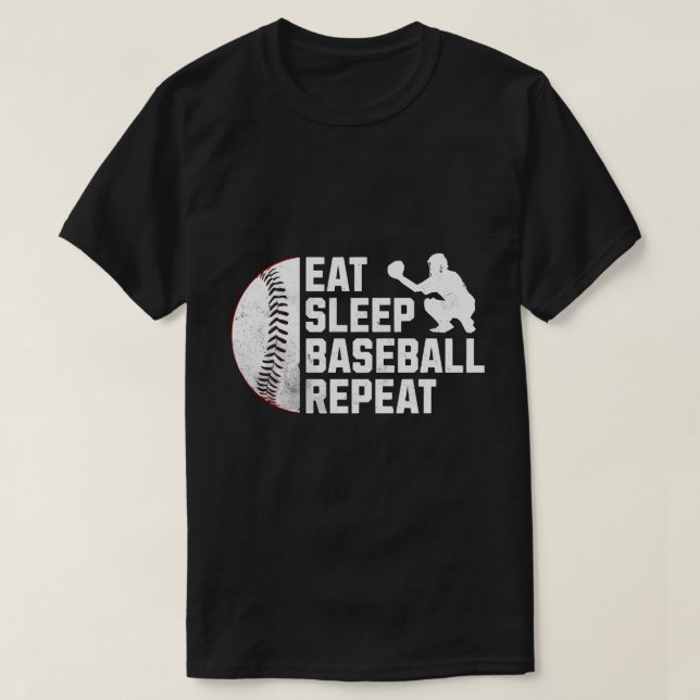 Eat Sleep Baseball Repeat T-Shirt (Design Front)