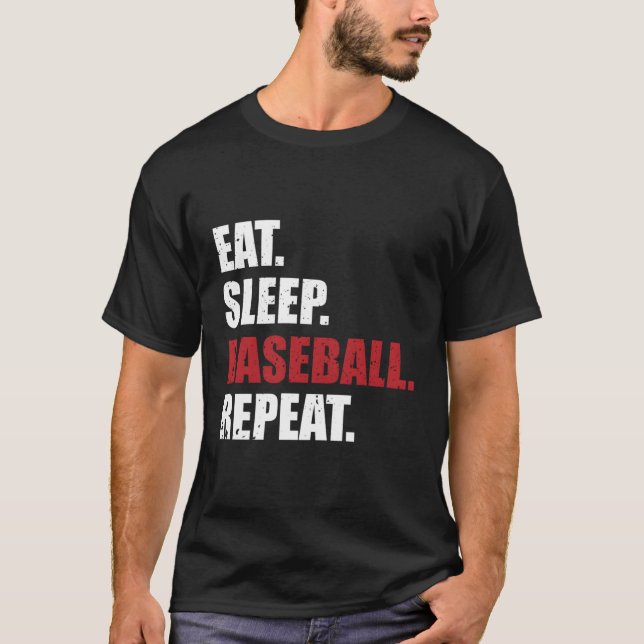 Eat Sleep Baseball Repeat T-Shirt (Front)
