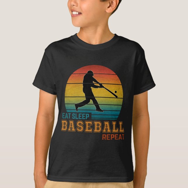 Eat Sleep Baseball Repeat T-Shirt (Front)