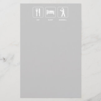 Eat Sleep Baseball Stationery