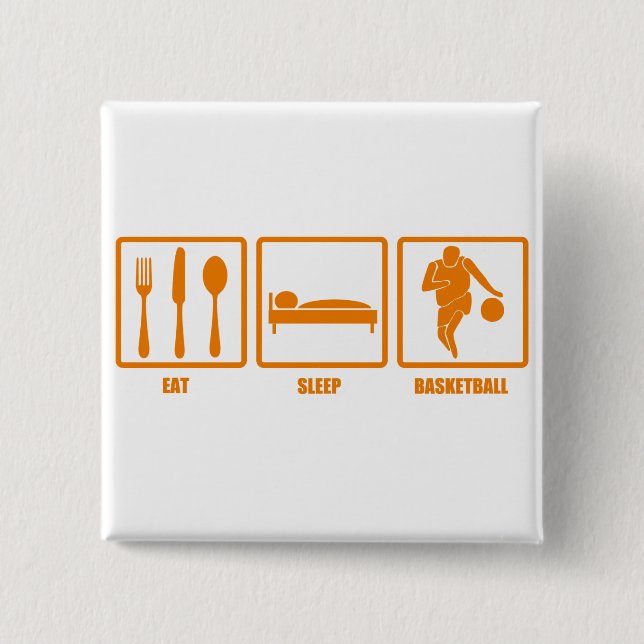 Eat Sleep Basketball 15 Cm Square Badge (Front)