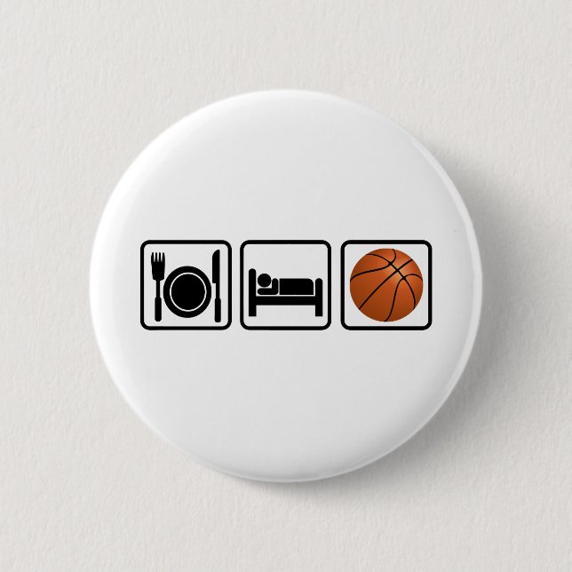 Eat, Sleep, Basketball 6 Cm Round Badge (Front)