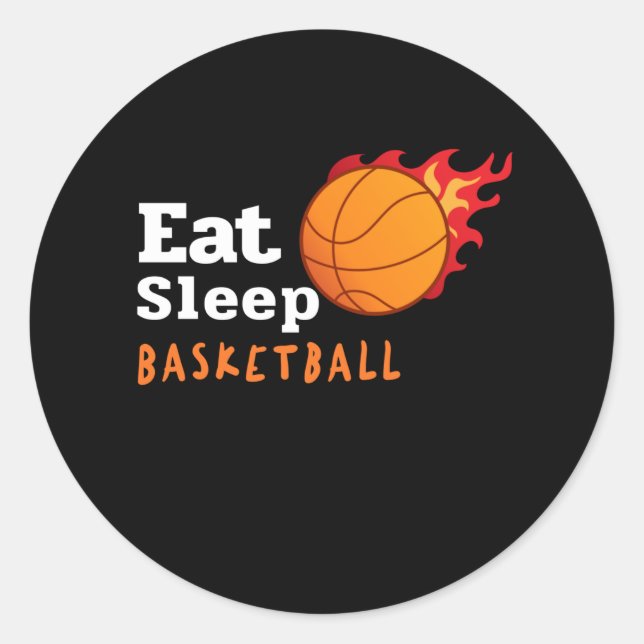 Eat Sleep Basketball Classic Round Sticker (Front)
