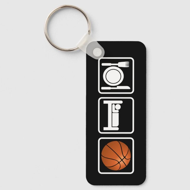 Eat, Sleep, Basketball Key Ring (Front)