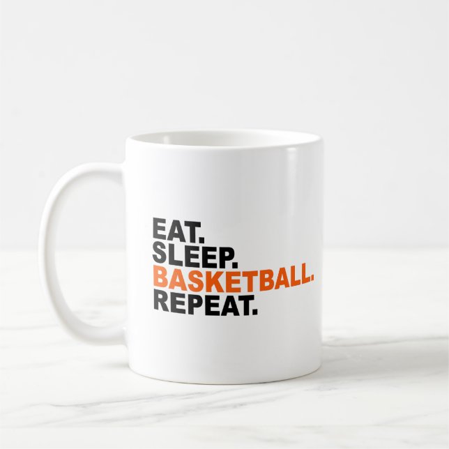 Eat Sleep Basketball Repeat 1  Coffee Mug (Left)