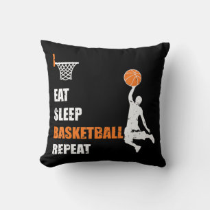 Eat Sleep Basketball Repeat  Basketball Boys and G Cushion