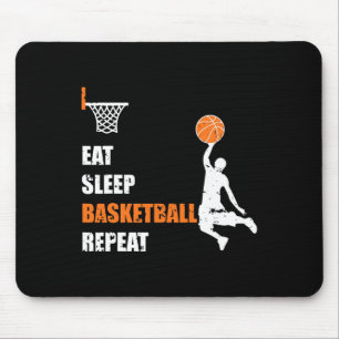 Eat Sleep Basketball Repeat Basketball Boys and Gi Mouse Mat