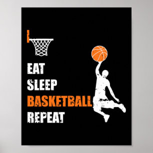 Eat Sleep Basketball Repeat Basketball Boys and Gi Poster