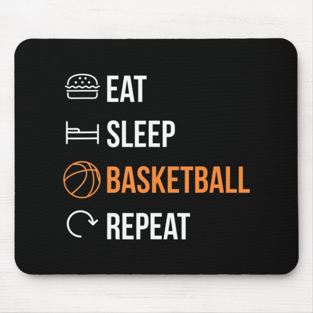 Eat Sleep Basketball Repeat  Basketball  Mouse Mat (Front)