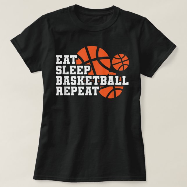 Eat Sleep Basketball Repeat Basketball Player T-Sh T-Shirt (Design Front)