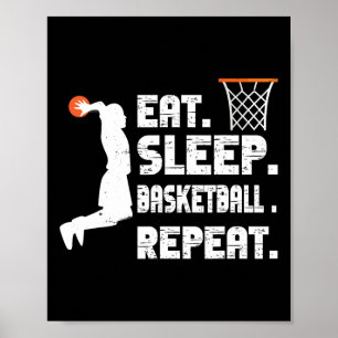 Eat Sleep Basketball Repeat Basketball Sports Men Poster