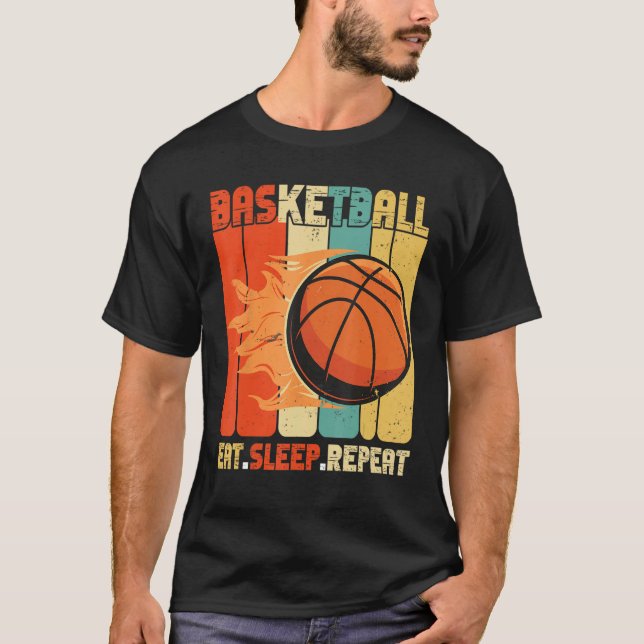 Eat Sleep Basketball Repeat Basketball Sports Men  T-Shirt (Front)
