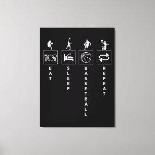 Eat Sleep Basketball Repeat Canvas Print