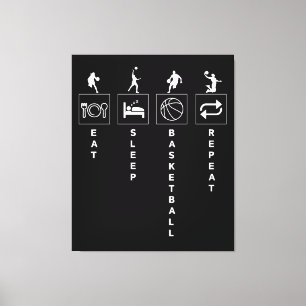 Eat Sleep Basketball Repeat Canvas Print