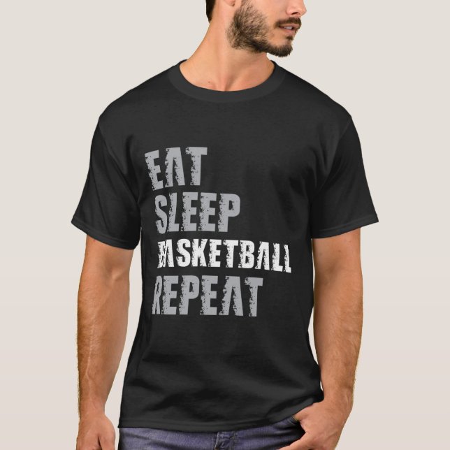 Eat Sleep Basketball Repeat Christmas For Teen Adu T-Shirt (Front)