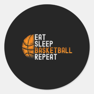 Eat Sleep Basketball Repeat Classic Round Sticker