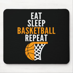 eat sleep basketball repeat court ball players fan mouse mat