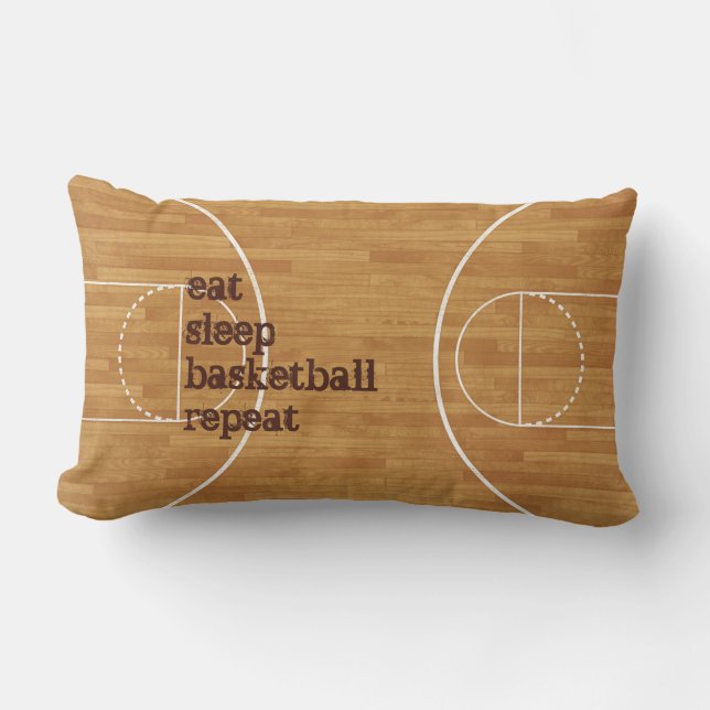 Eat Sleep Basketball Repeat Court Pillow (Front)