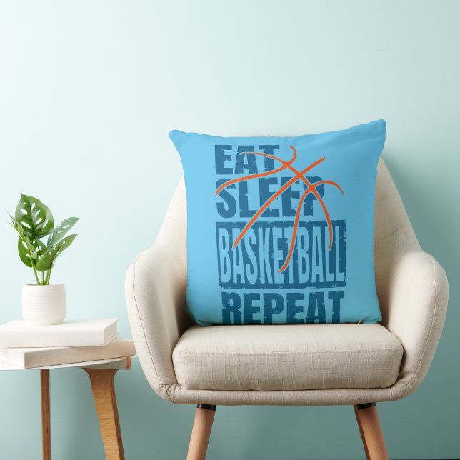 EAT SLEEP BASKETBALL REPEAT CUSHION (Chair)