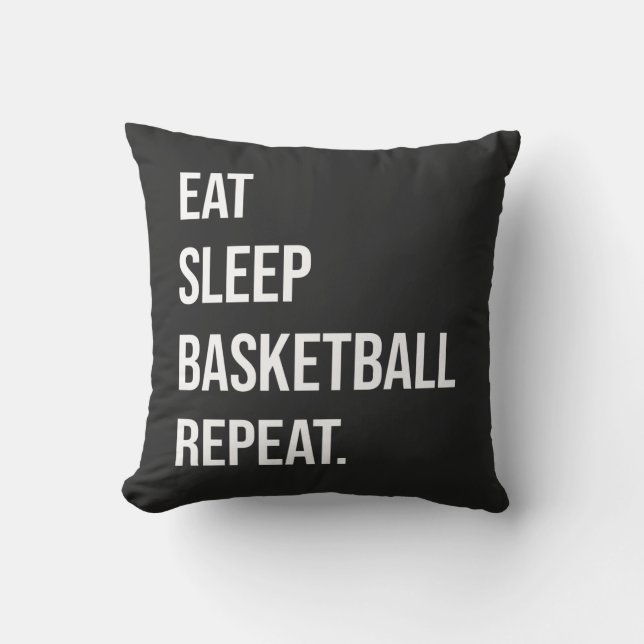 Eat sleep basketball repeat. cushion (Front)