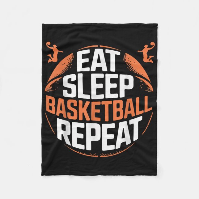 Eat Sleep Basketball Repeat  Fleece Blanket (Front)