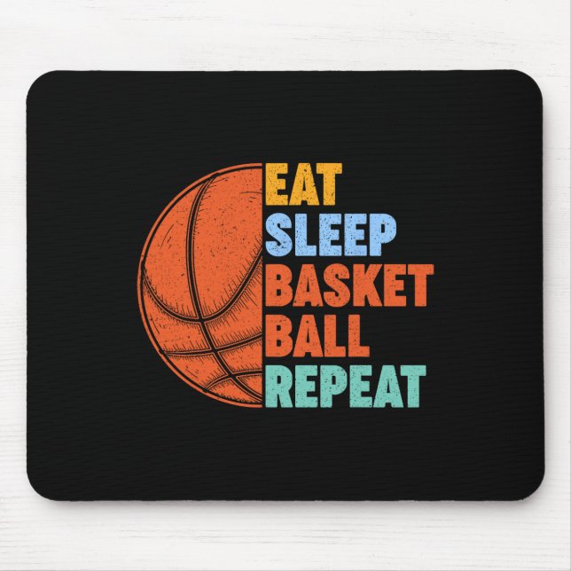 Eat Sleep Basketball Repeat for Men Teens Boys Gir Mouse Mat (Front)