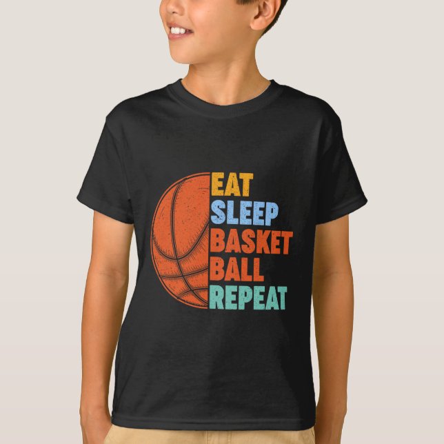 Eat Sleep Basketball Repeat for Men Teens Boys Gir T-Shirt (Front)
