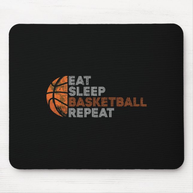 Eat Sleep Basketball Repeat For Men Women Fathers  Mouse Mat (Front)
