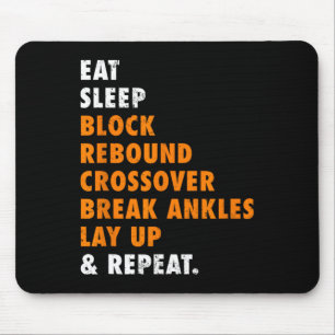 Eat Sleep Basketball Repeat Fun Gift for Basketbal Mouse Mat