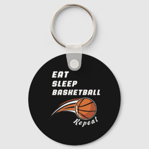 Eat Sleep Basketball Repeat Funny Key Ring