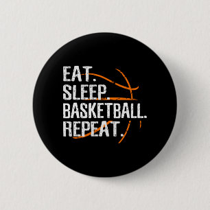 Eat Sleep Basketball Repeat - Gift For Basketball 6 Cm Round Badge
