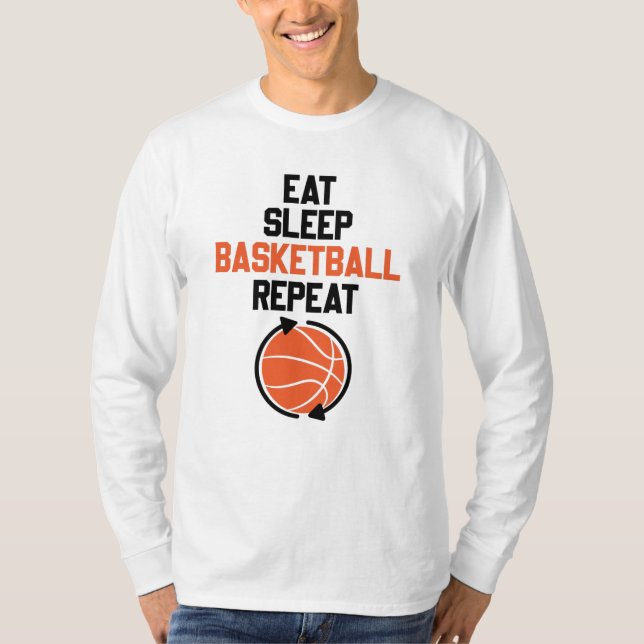 Eat Sleep Basketball Repeat Gift Idea Funny T-Shirt (Front)
