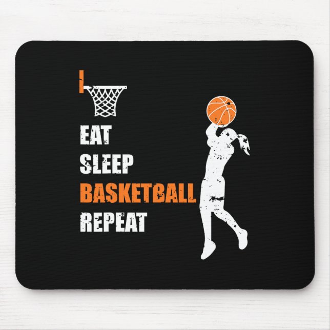 Eat Sleep Basketball Repeat Girls Basketball Playe Mouse Mat (Front)