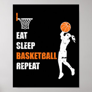 Eat Sleep Basketball Repeat Girls Basketball Playe Poster